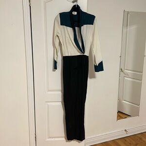 Jumpsuit vintage Green/beige/black